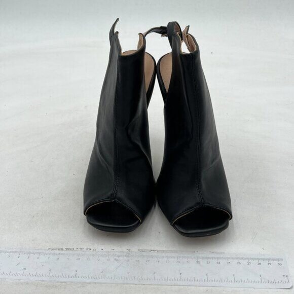 Black Peep Toe Slingback High Heels Sandals Chic Stilettos Dress Shoes - Picture 2 of 7